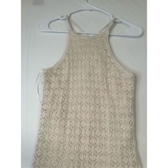 Freshman 1996 knit crochet cream strappy dress, size small - Picture 2 of 6